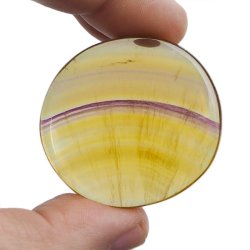 ŻÓŁTY FLUORYT - PŁASKI OTOCZAK - 42 mm