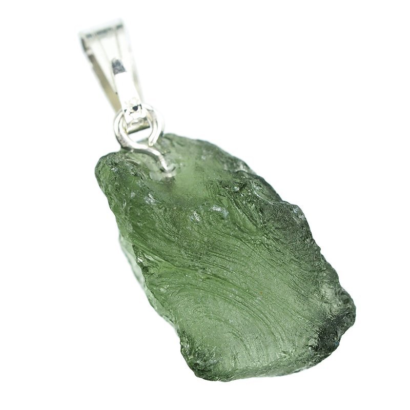 MOŁDAWIT - TEKTYT - WISIOREK Z NATURALNYM KAMIENIEM - 23 mm - CZECHY