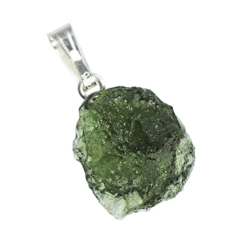 MOŁDAWIT - TEKTYT - WISIOREK Z NATURALNYM KAMIENIEM - 21 mm - CZECHY