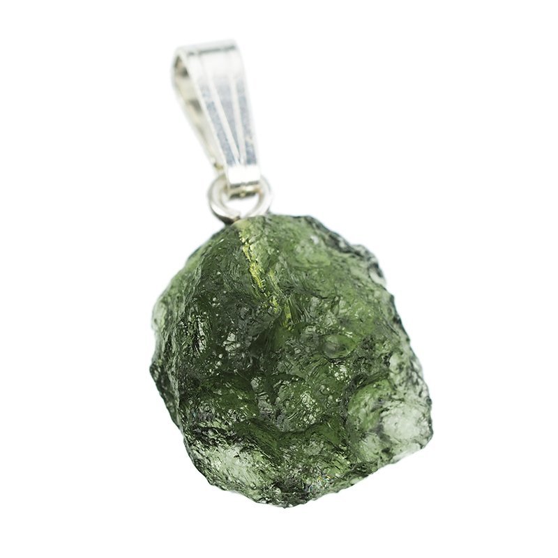 MOŁDAWIT - TEKTYT - WISIOREK Z NATURALNYM KAMIENIEM - 21 mm - CZECHY