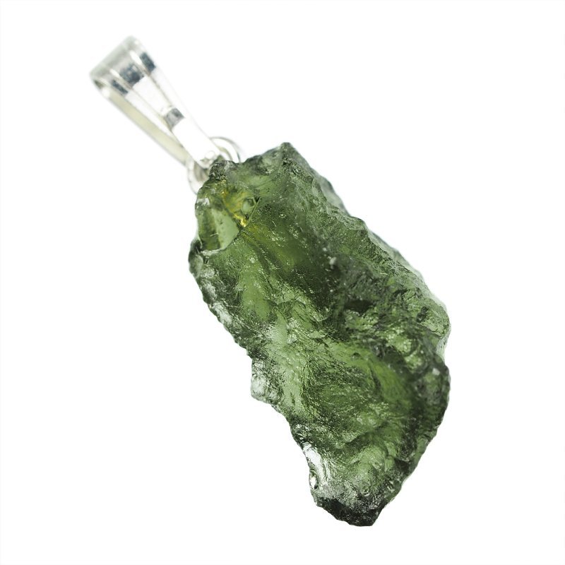 MOŁDAWIT - TEKTYT - WISIOREK Z NATURALNYM KAMIENIEM - 24 mm - CZECHY