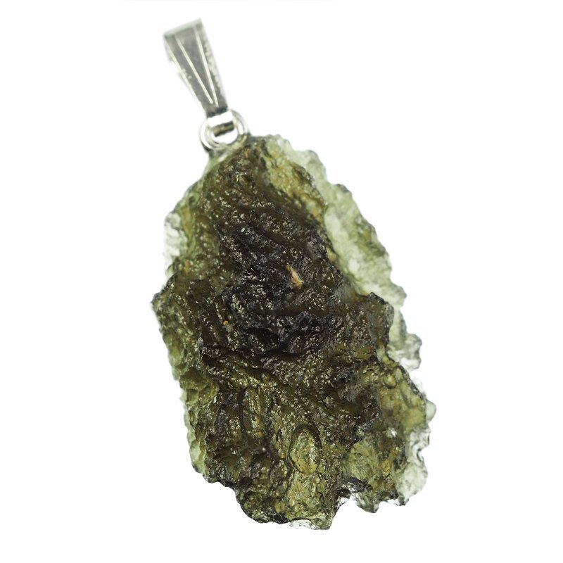 MOŁDAWIT - TEKTYT - WISIOREK Z NATURALNYM KAMIENIEM - 31 mm - CZECHY