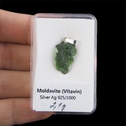 MOŁDAWIT - TEKTYT - WISIOREK Z NATURALNYM KAMIENIEM - 27 mm - CZECHY
