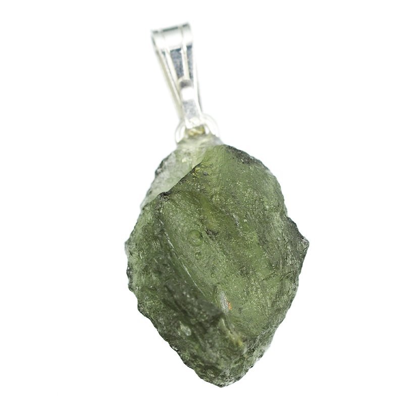 MOŁDAWIT - TEKTYT - WISIOREK Z NATURALNYM KAMIENIEM - 24 mm - CZECHY