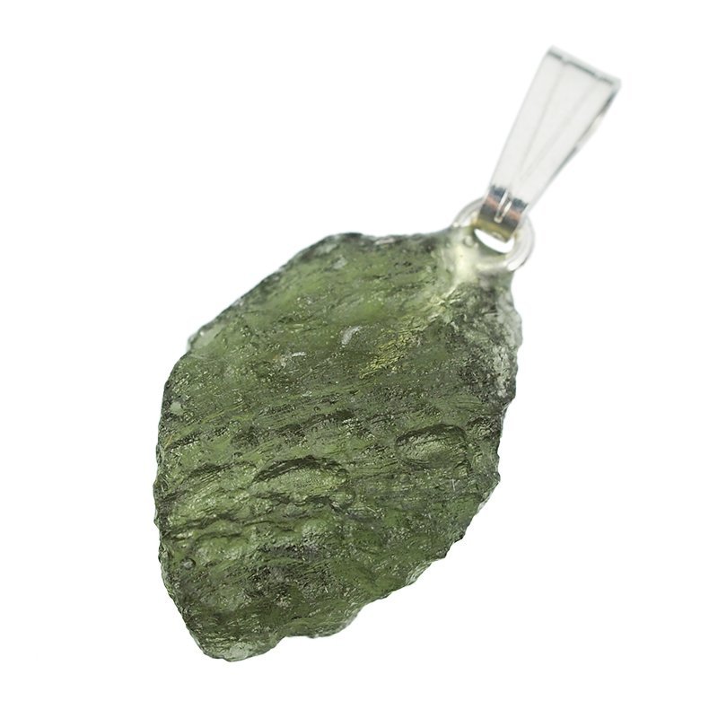 MOŁDAWIT - TEKTYT - WISIOREK Z NATURALNYM KAMIENIEM - 24 mm - CZECHY