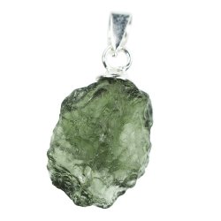 MOŁDAWIT - TEKTYT - WISIOREK Z NATURALNYM KAMIENIEM - 22 mm - CZECHY