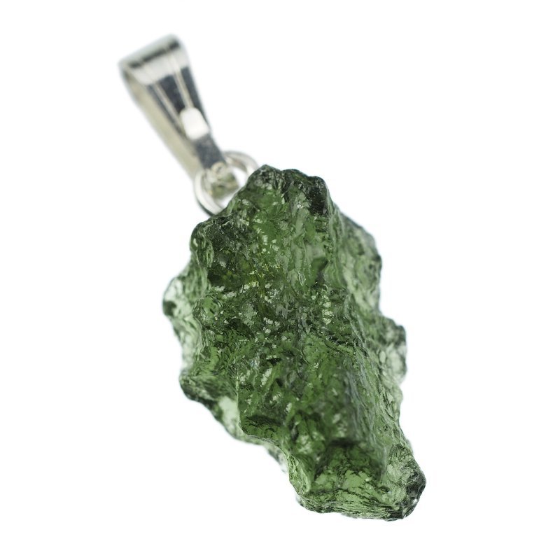 MOŁDAWIT - TEKTYT - WISIOREK Z NATURALNYM KAMIENIEM - 24 mm - CZECHY