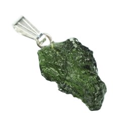 MOŁDAWIT - TEKTYT - WISIOREK Z NATURALNYM KAMIENIEM - 24 mm - CZECHY