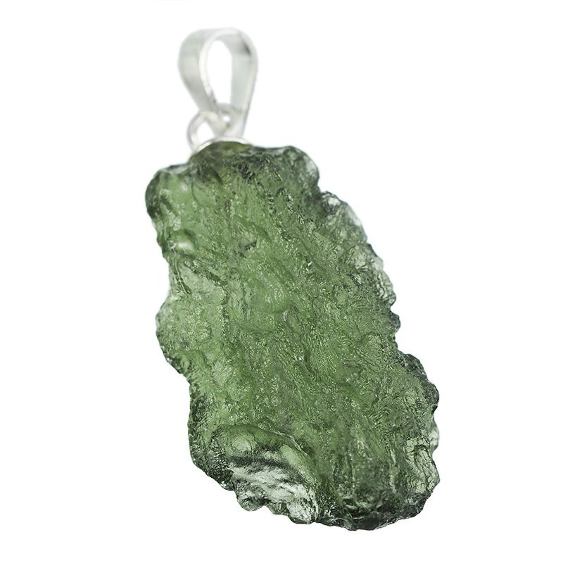 MOŁDAWIT - TEKTYT - WISIOREK Z NATURALNYM KAMIENIEM - 29 mm - CZECHY