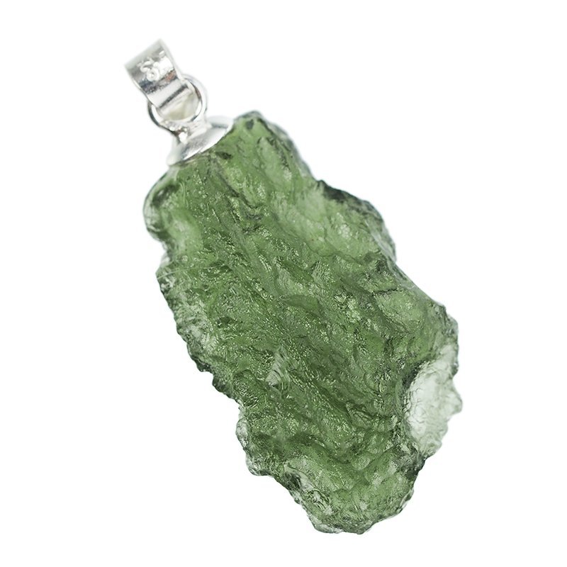 MOŁDAWIT - TEKTYT - WISIOREK Z NATURALNYM KAMIENIEM - 29 mm - CZECHY
