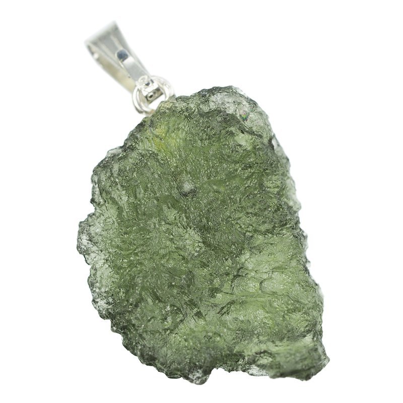 MOŁDAWIT - TEKTYT - WISIOREK Z NATURALNYM KAMIENIEM - 29 mm - CZECHY
