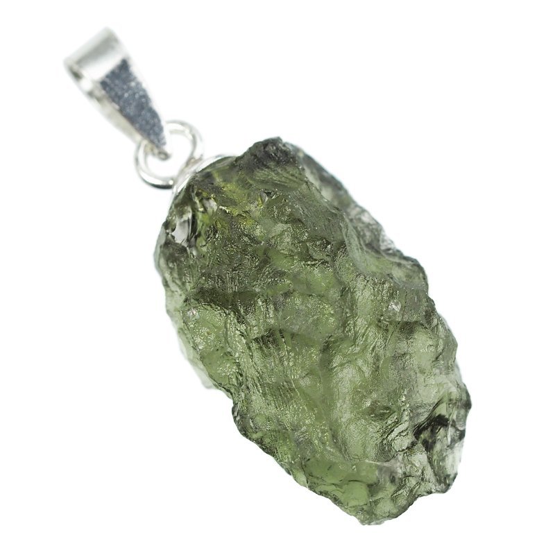 MOŁDAWIT - TEKTYT - WISIOREK Z NATURALNYM KAMIENIEM - 24 mm - CZECHY