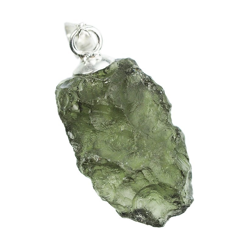 MOŁDAWIT - TEKTYT - WISIOREK Z NATURALNYM KAMIENIEM - 24 mm - CZECHY