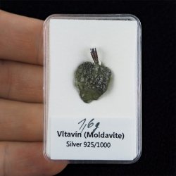 MOŁDAWIT - TEKTYT - WISIOREK Z NATURALNYM KAMIENIEM - 23 mm - CZECHY