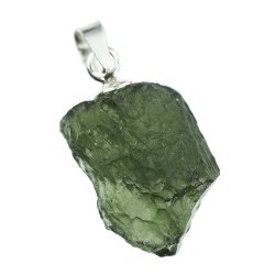 MOŁDAWIT - TEKTYT - WISIOREK Z NATURALNYM KAMIENIEM - 23 mm - CZECHY