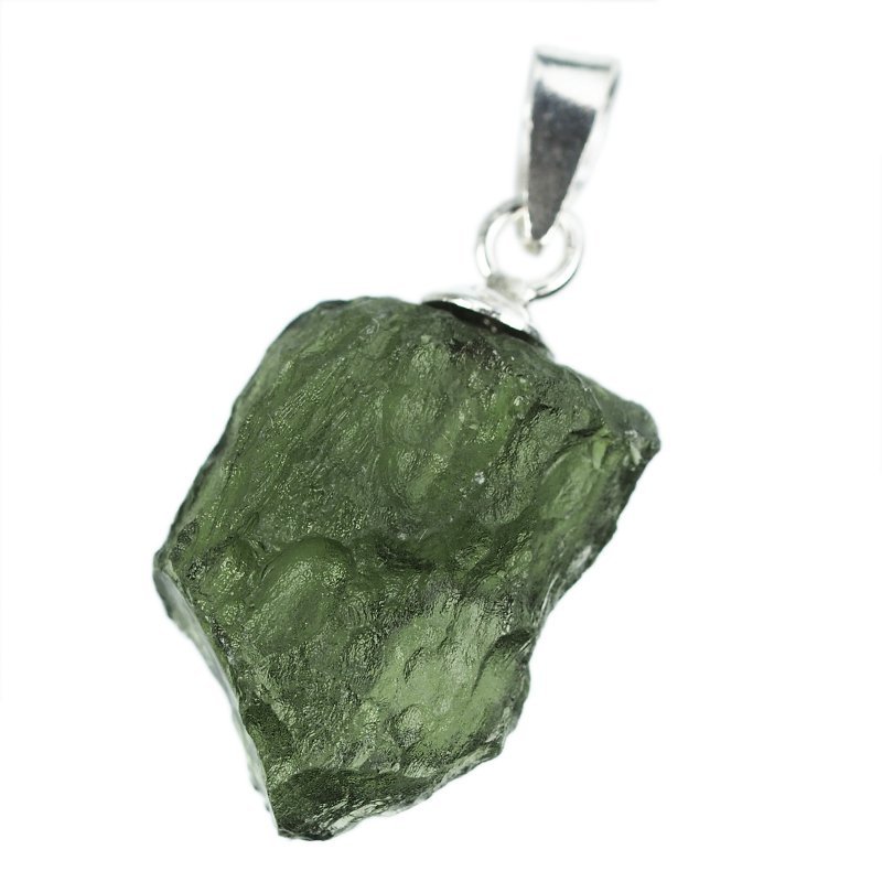 MOŁDAWIT - TEKTYT - WISIOREK Z NATURALNYM KAMIENIEM - 23 mm - CZECHY