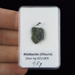 MOŁDAWIT - TEKTYT - WISIOREK Z NATURALNYM KAMIENIEM - 23 mm - CZECHY