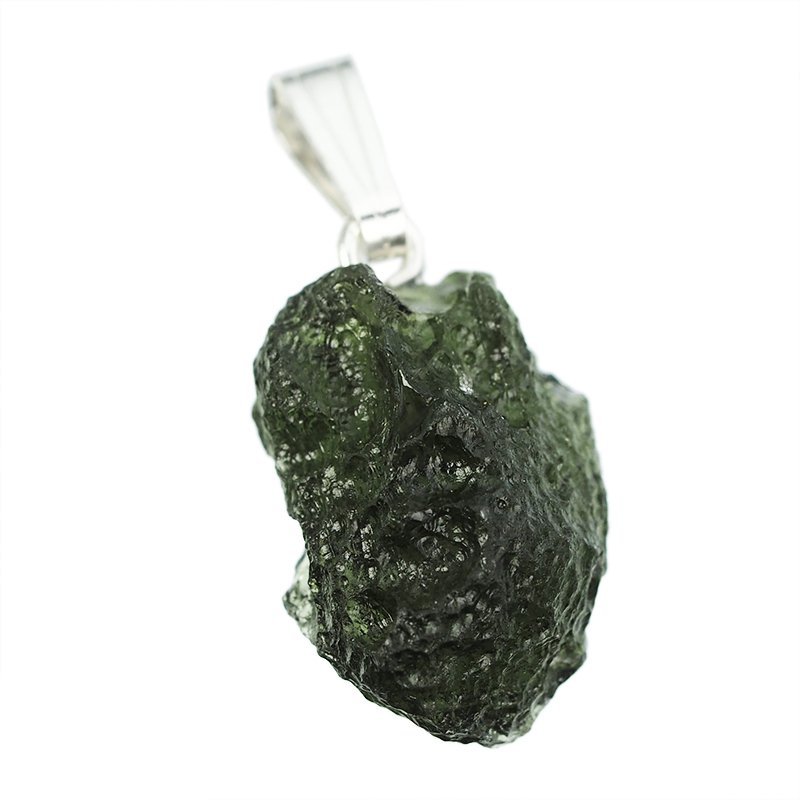 MOŁDAWIT - TEKTYT - WISIOREK Z NATURALNYM KAMIENIEM - 23 mm - CZECHY
