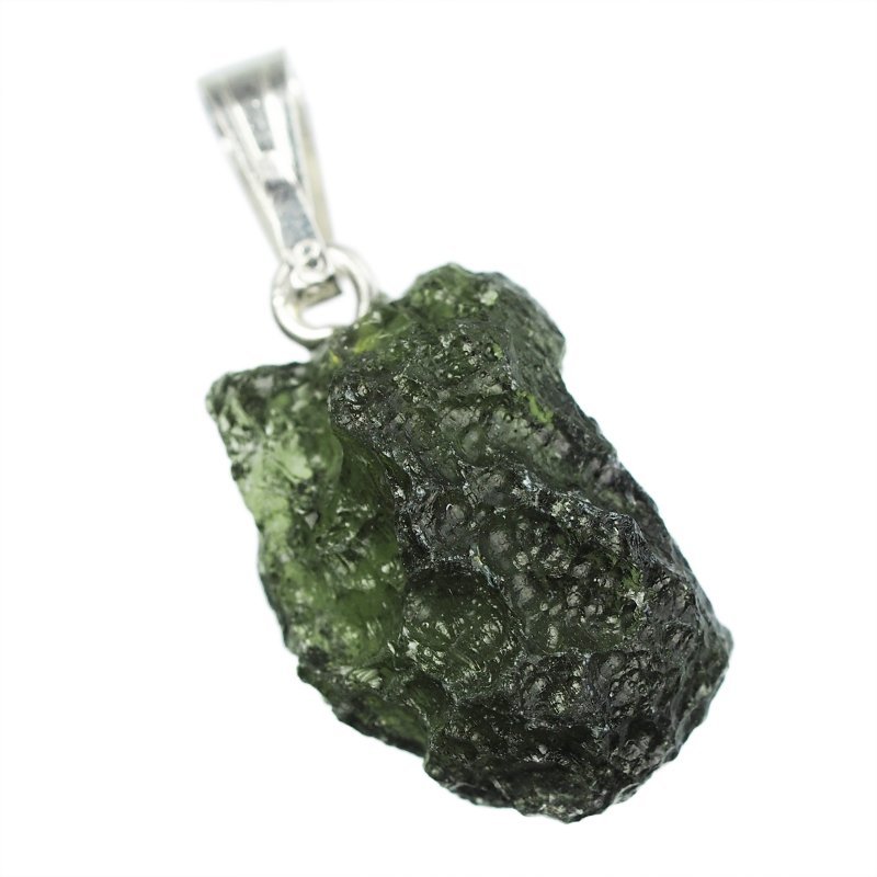 MOŁDAWIT - TEKTYT - WISIOREK Z NATURALNYM KAMIENIEM - 23 mm - CZECHY