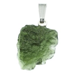 MOŁDAWIT - TEKTYT - WISIOREK Z NATURALNYM KAMIENIEM - 22 mm - CZECHY