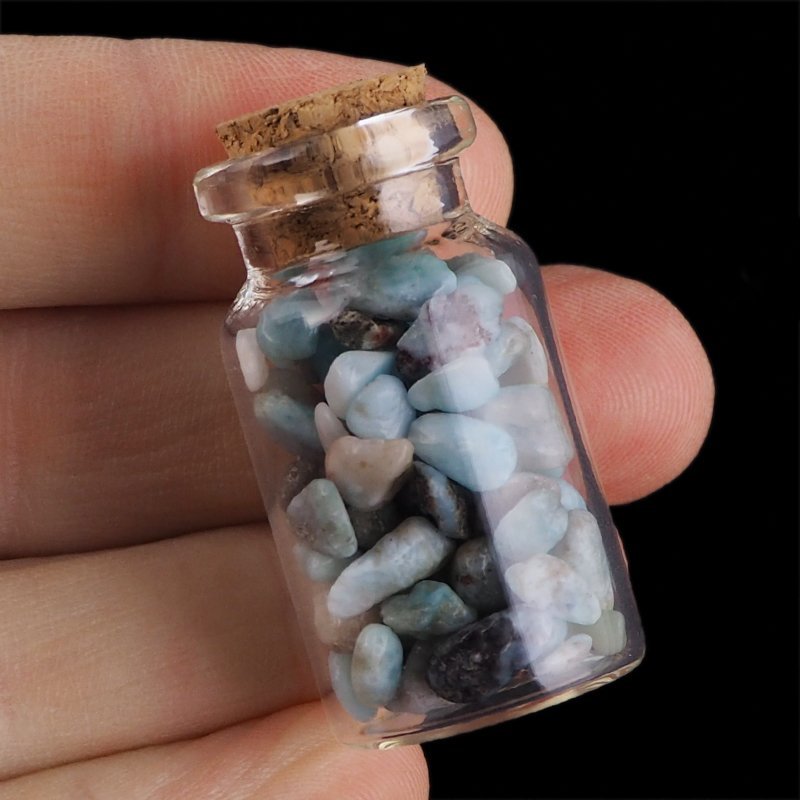 LARIMAR - BUTELECZKA Z KAMYKAMI