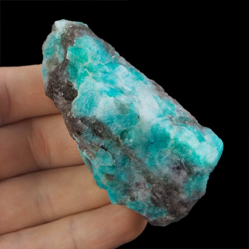 AMAZONIT, KWARC DYMNY - BRYŁKA - 74 mm - MADAGASKAR