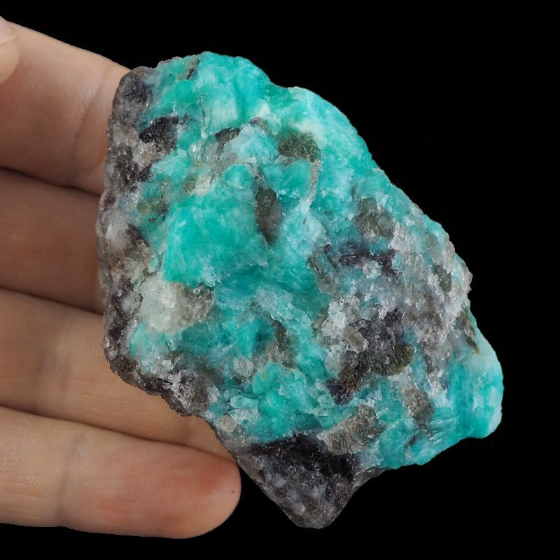 AMAZONIT, KWARC DYMNY, MIKA - BRYŁKA - 72 mm - MADAGASKAR