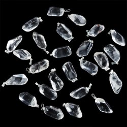 KRYSZTAŁ GÓRSKI - WISIOREK Z NATURALNYM KAMIENIEM - 35-40 mm