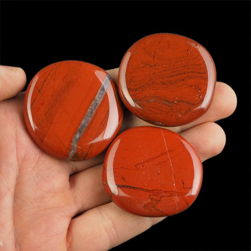 JASPIS CZERWONY - PŁASKI OTOCZAK - 45-50 mm