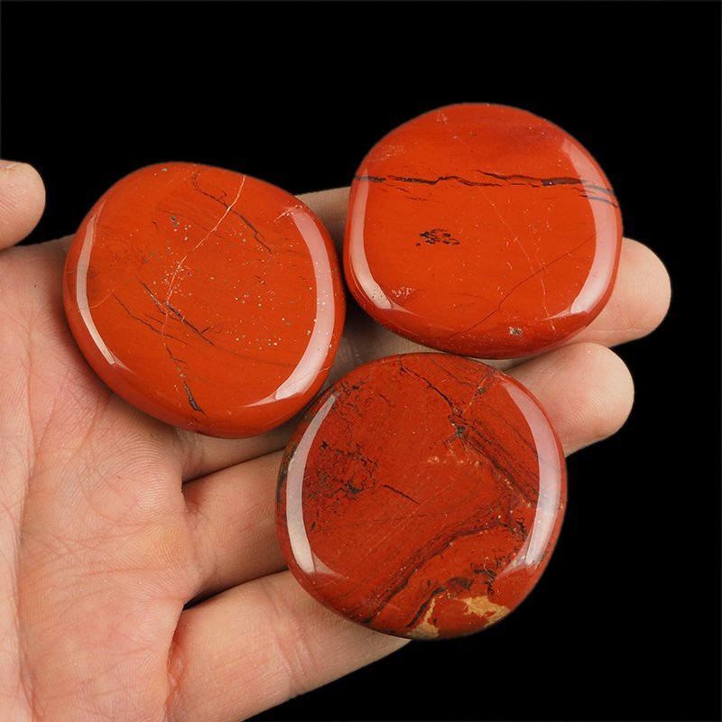 JASPIS CZERWONY - PŁASKI OTOCZAK - 45-50 mm