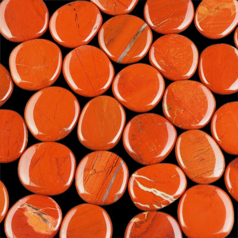 JASPIS CZERWONY - PŁASKI OTOCZAK - 45-50 mm