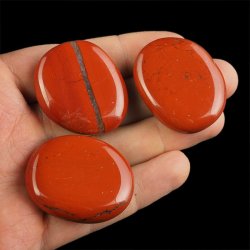JASPIS CZERWONY - PŁASKI OTOCZAK - 30-35 mm