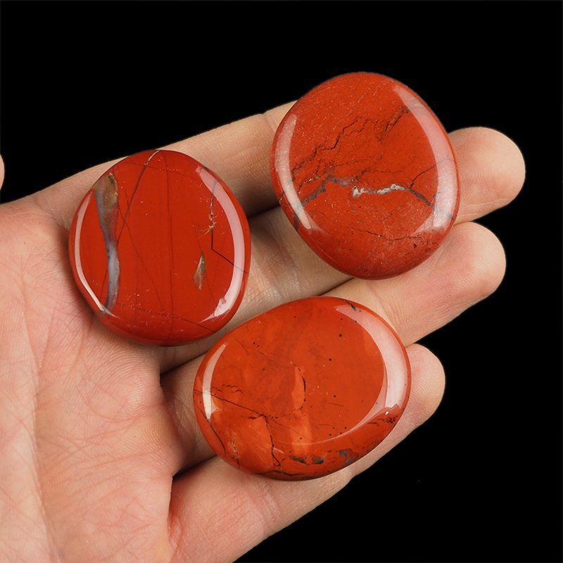 JASPIS CZERWONY - PŁASKI OTOCZAK - 30-35 mm