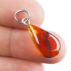 BURSZTYN - WISIOREK Z NATURALNYM KAMIENIEM - 30 mm