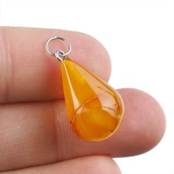 BURSZTYN - WISIOREK Z NATURALNYM KAMIENIEM - 27 mm