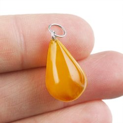 BURSZTYN - WISIOREK Z NATURALNYM KAMIENIEM - 27 mm