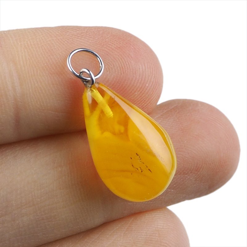 BURSZTYN - WISIOREK Z NATURALNYM KAMIENIEM - 27 mm