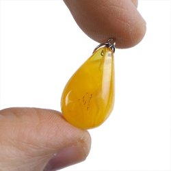 BURSZTYN - WISIOREK Z NATURALNYM KAMIENIEM - 27 mm