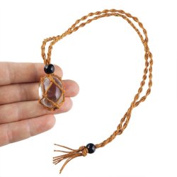 KRYSZTAŁ GÓRSKI - NASZYJNIK Z KAMIENIEM NATURALNYM - 25-28 mm