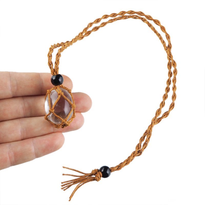 KRYSZTAŁ GÓRSKI - NASZYJNIK Z KAMIENIEM NATURALNYM - 25-28 mm