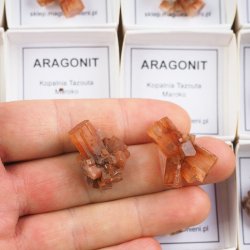 ARAGONIT - ZROST KRYSZTAŁÓW - KAMIEŃ W PUDEŁKU Z OPISEM - 18-26 mm - MAROKO