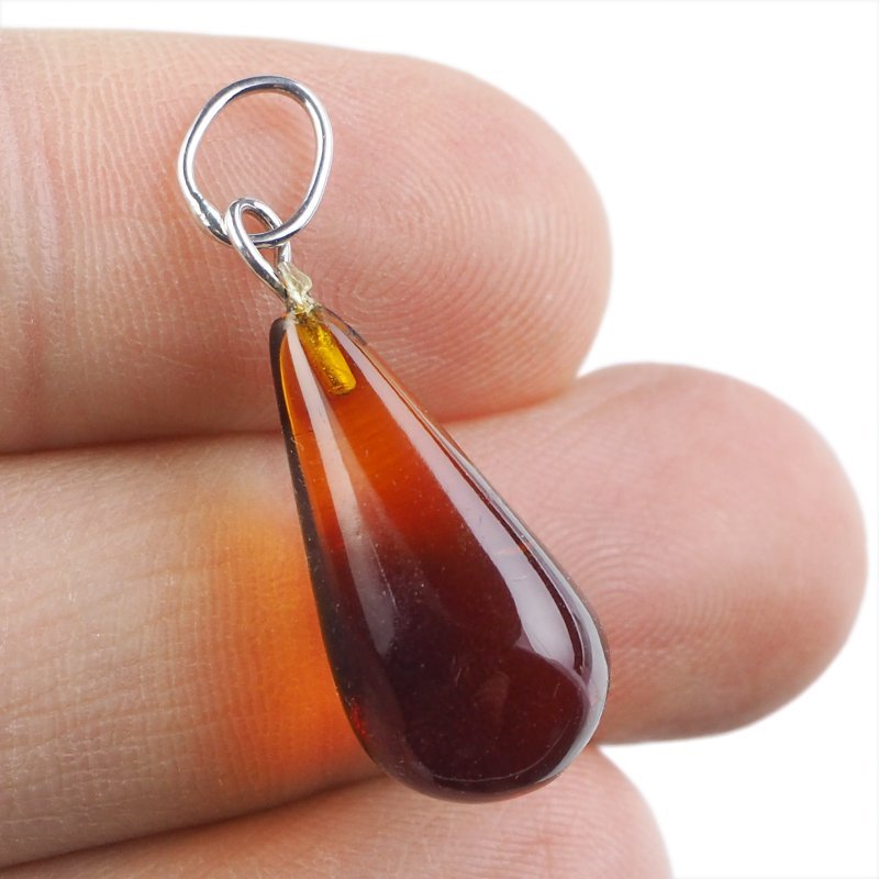 BURSZTYN - WISIOREK Z NATURALNYM KAMIENIEM - 33 mm