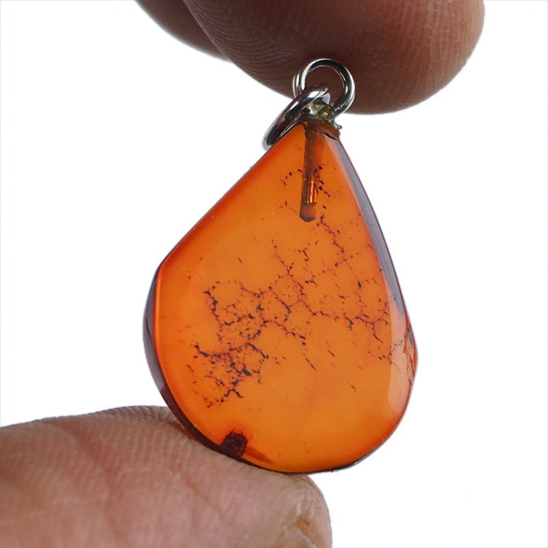 BURSZTYN - WISIOREK Z NATURALNYM KAMIENIEM - 26 mm