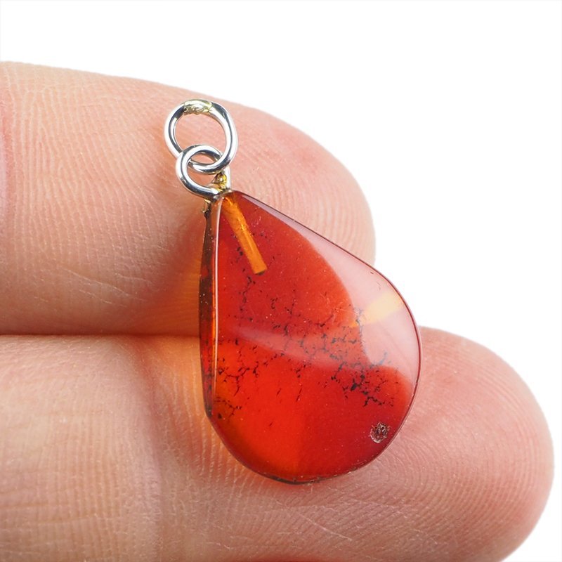 BURSZTYN - WISIOREK Z NATURALNYM KAMIENIEM - 26 mm