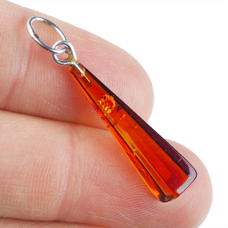 BURSZTYN - WISIOREK Z NATURALNYM KAMIENIEM - 37 mm