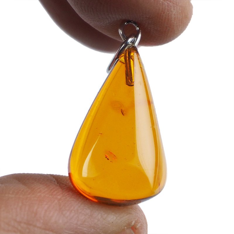 BURSZTYN - WISIOREK Z NATURALNYM KAMIENIEM - 33 mm