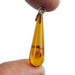 BURSZTYN - WISIOREK Z NATURALNYM KAMIENIEM - 36 mm