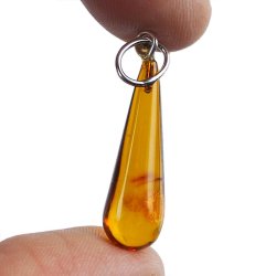 BURSZTYN - WISIOREK Z NATURALNYM KAMIENIEM - 36 mm
