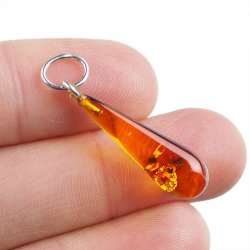 BURSZTYN - WISIOREK Z NATURALNYM KAMIENIEM - 36 mm