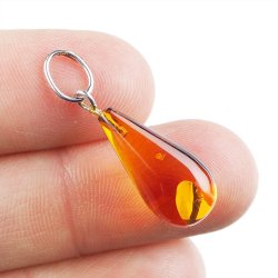 BURSZTYN - WISIOREK Z NATURALNYM KAMIENIEM - 31 mm